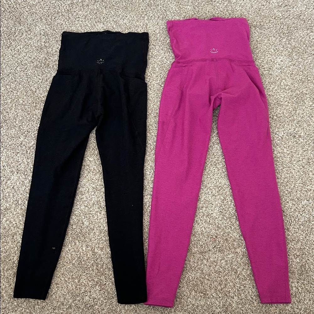 Beyond the Bump Black and Pink Leggings